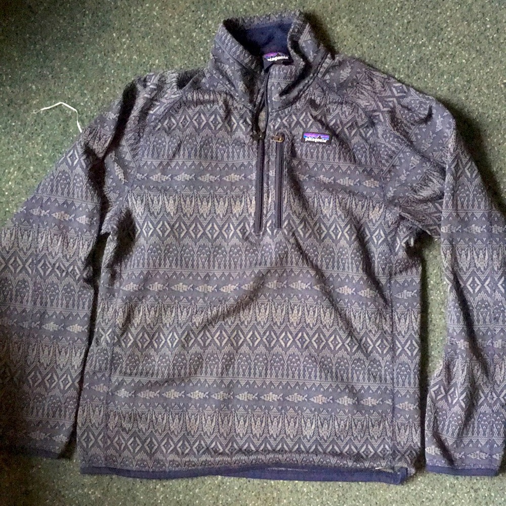 Patagonia Blue pullover zipper Mens medium